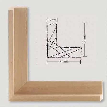 Angolo di cornice Floater rovere chiaro con disegno della sezione a L